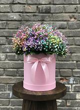 Цветочная композиция из Гипсофила и Розы в шляпной коробке #REPLACE_PRED# Мохсоголлохе