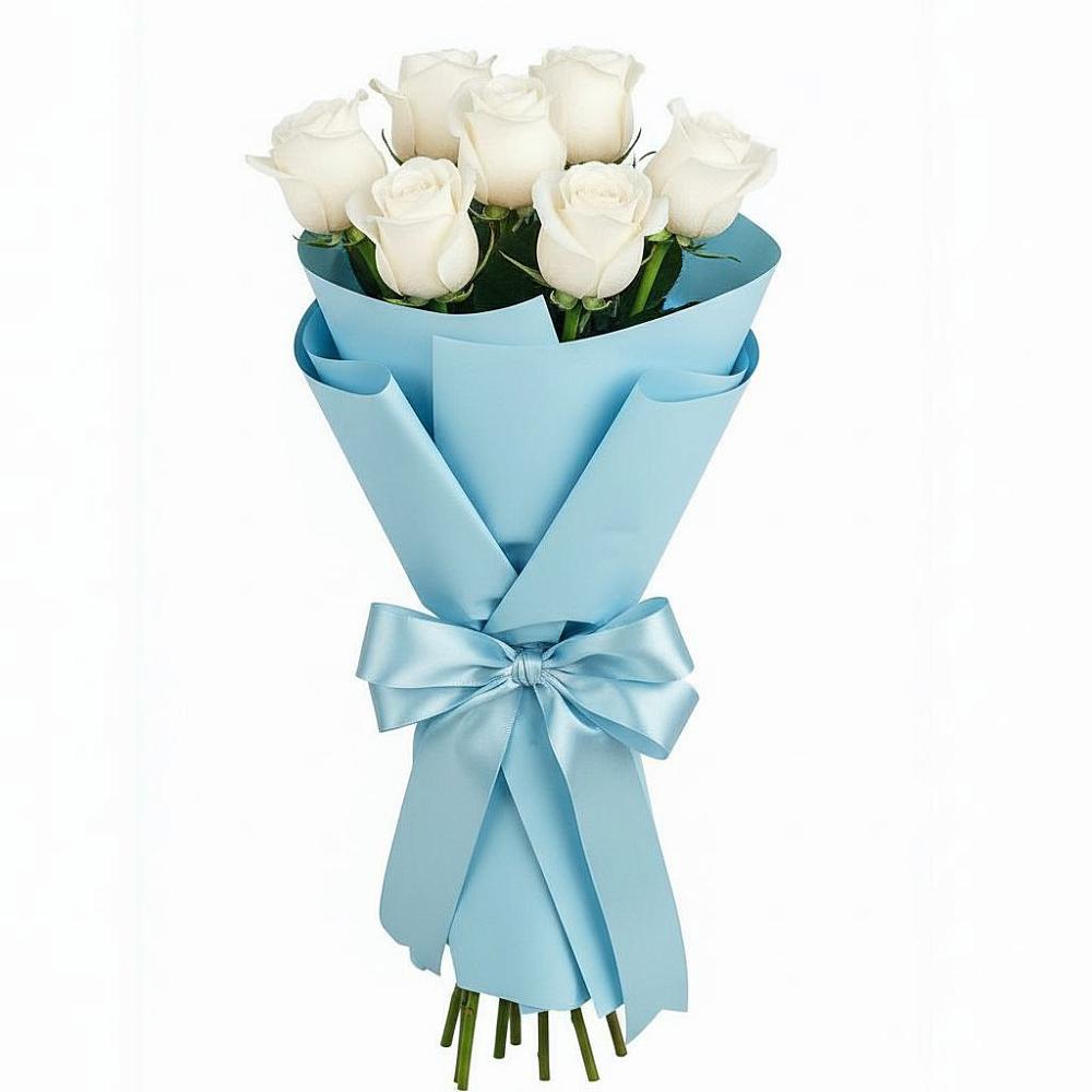 Букет 7 белых роз Проуд в Мохсоголлохе