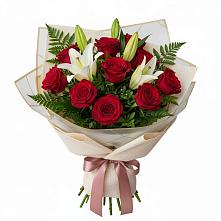 Букет цветов из:  Лилии и Розы в Мохсоголлохе