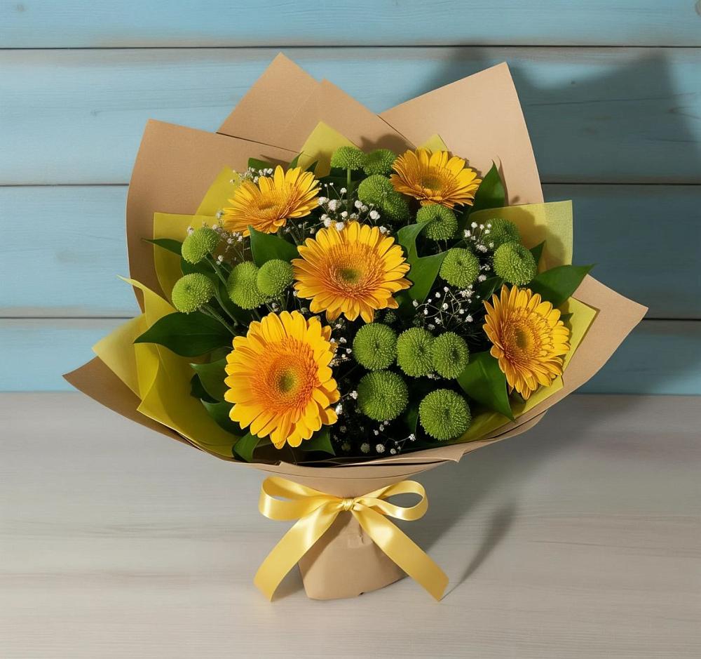 Букет цветов из: Герберы и Хризантемы в Мохсоголлохе