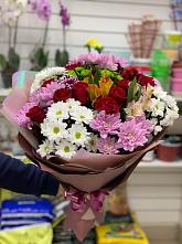 Букет цветов из:  Розы, Хризантемы и Альстромерии #REPLACE_PRED# Мохсоголлохе