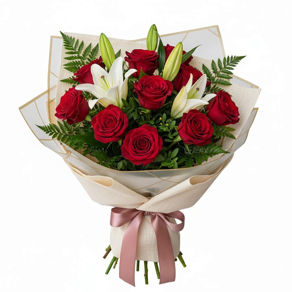 Букет цветов из: Лилии и Розы в Мохсоголлохе