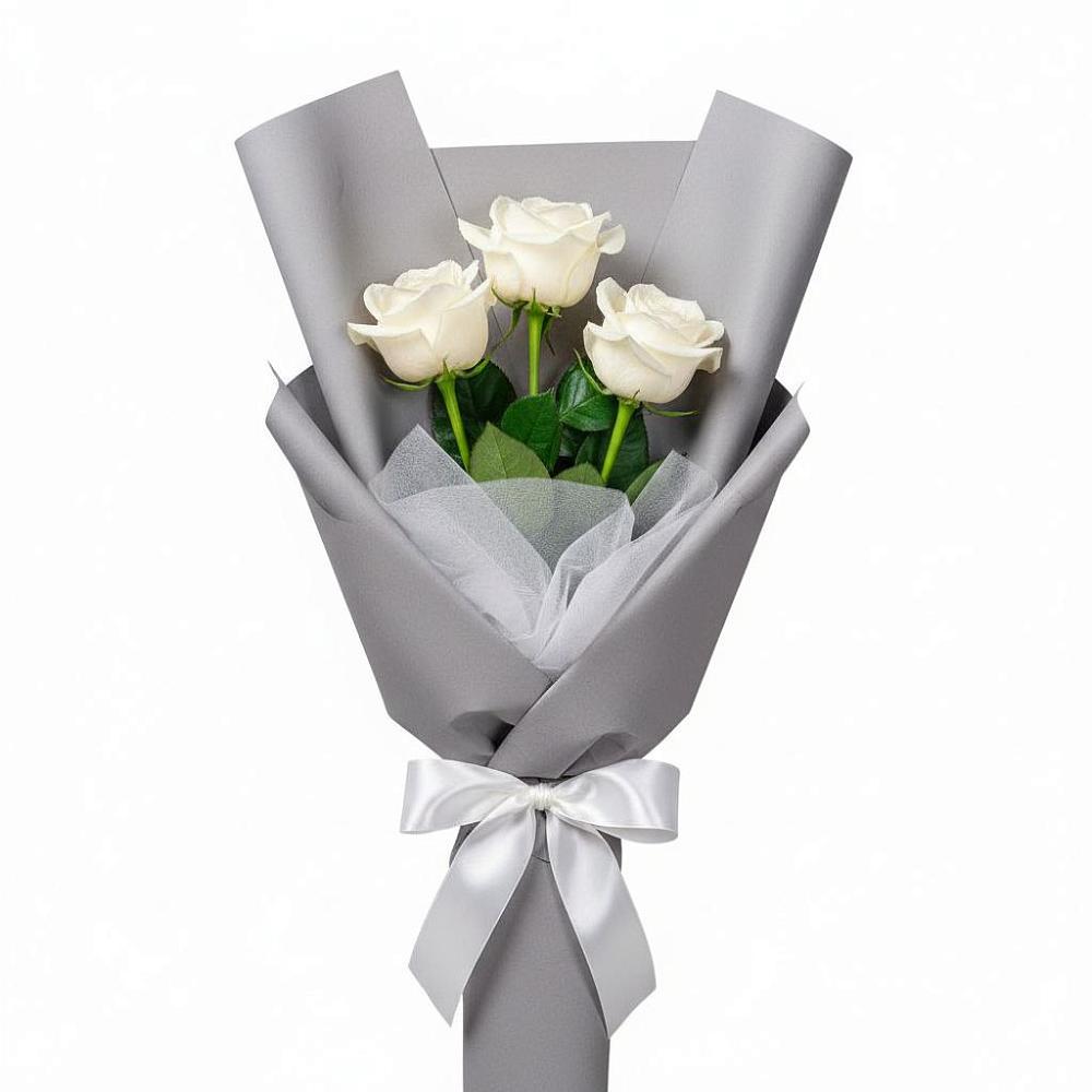 Букет 3 белые розы в Мохсоголлохе