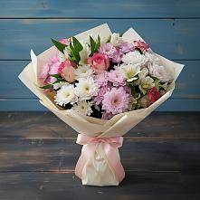 Букет цветов из:  Хризантемы, Альстромерии и Розы в Мохсоголлохе