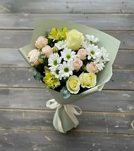 Букет цветов из:  Альстромерии, Розы и Хризантемы #REPLACE_PRED# Мохсоголлохе