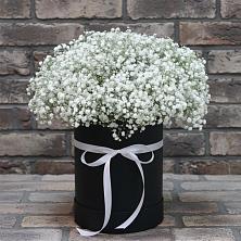 Цветочная композиция из Гипсофила в шляпной коробке в Мохсоголлохе